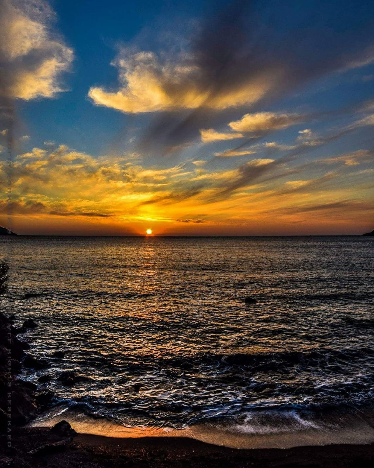 Sunset at Kantouni Beach on Kalymnos
